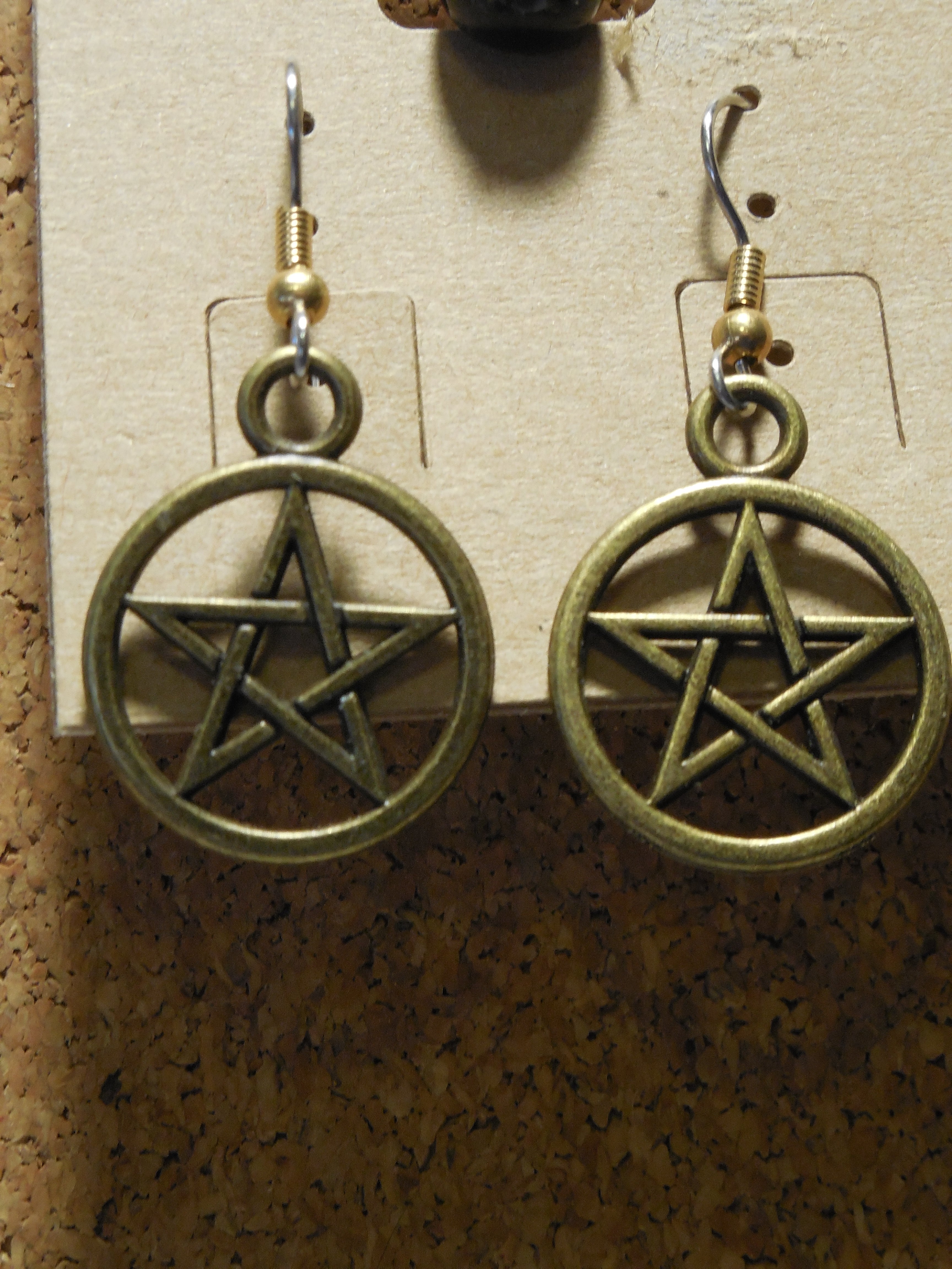 Bronze Pentagram Earrings