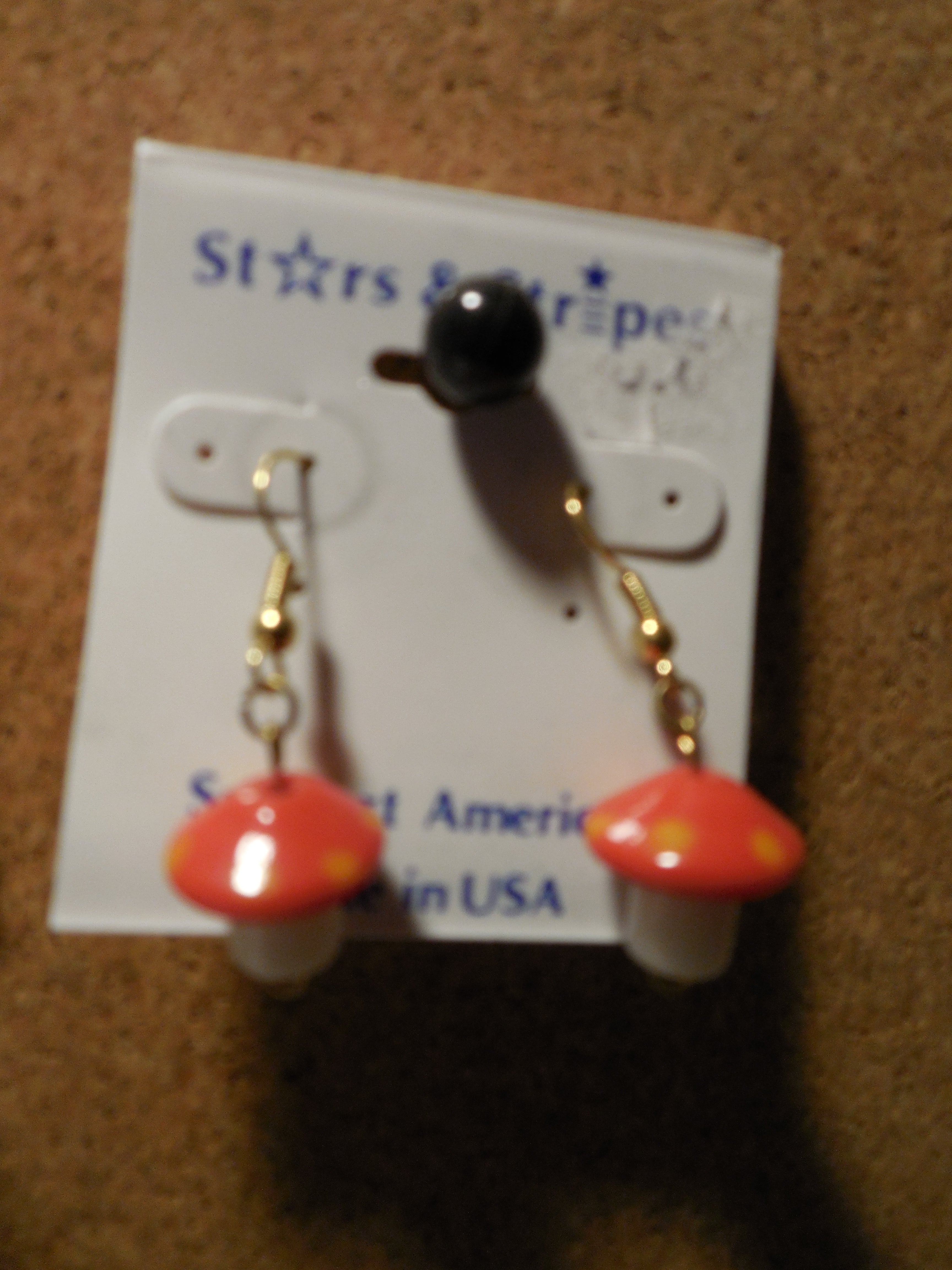 Ceramic Red Mushroom Earrings