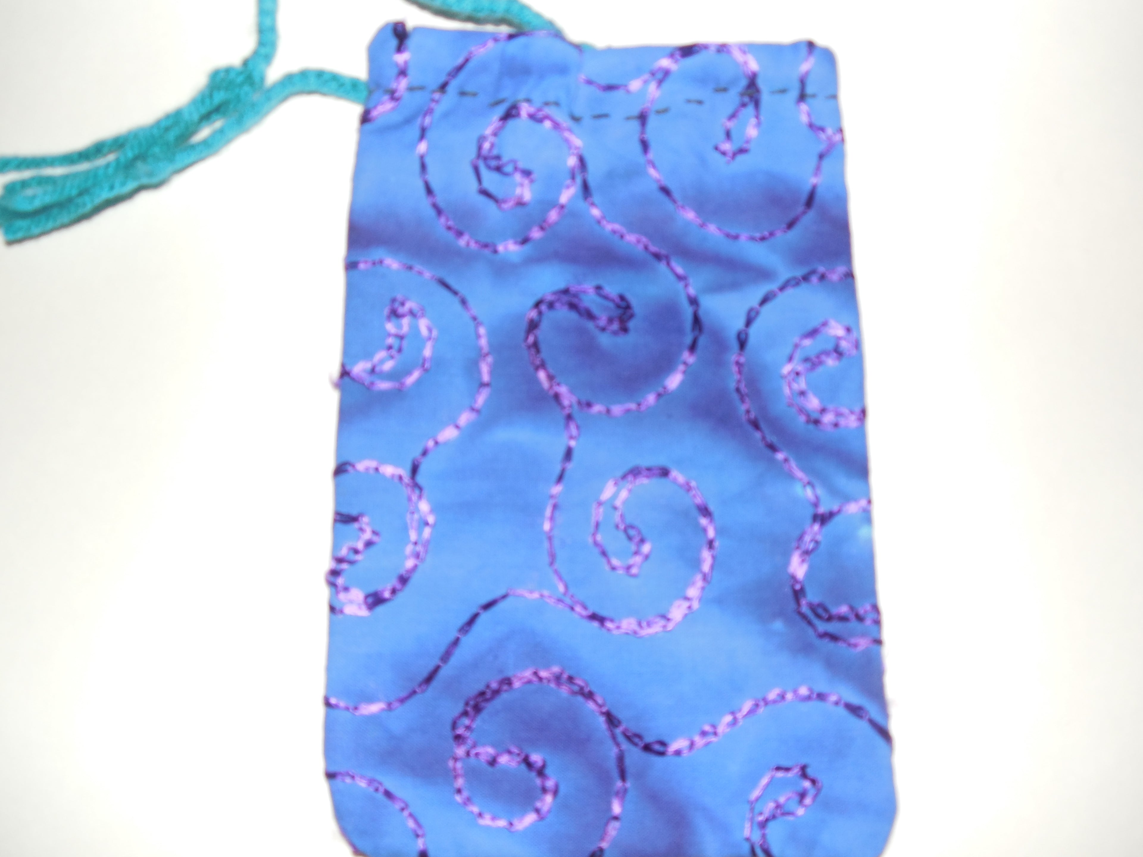 Charm Bag Blue Swirl