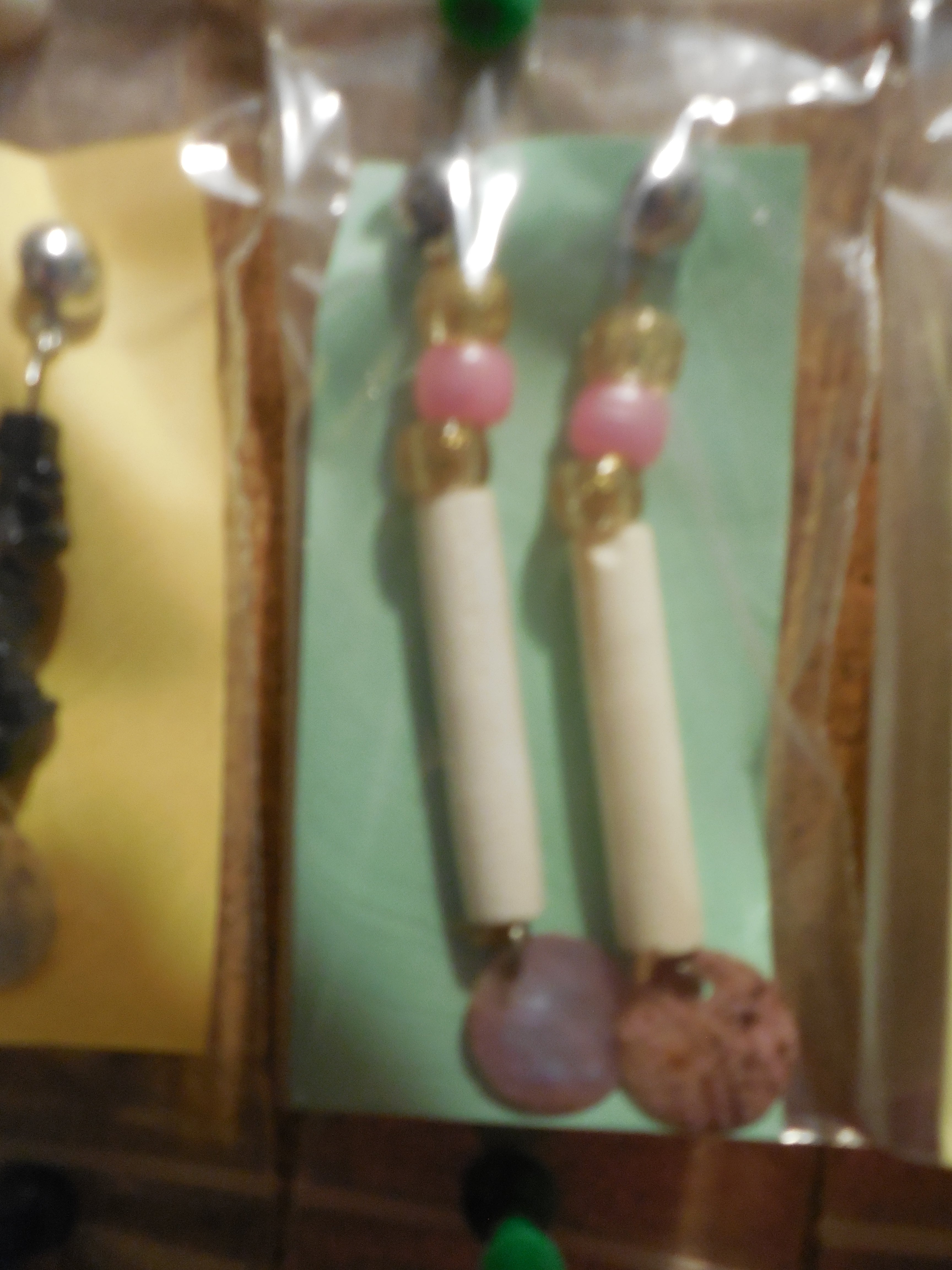 Bone with Abalone Shell Earrings